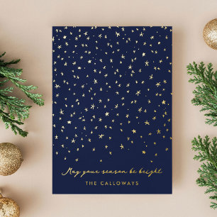 Starlit Sky Illustriert Gold Folien Feiertagskarte