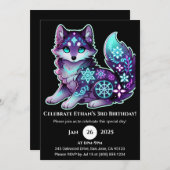 Starlit Spirit Wolf Einladung zum Geburtstag (Vorne/Hinten)