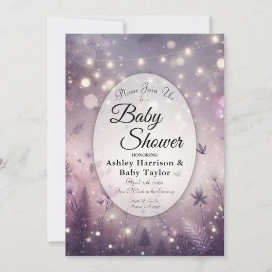 Starlit Verzauberung in Bloom Baby Dusche Einladung (Vorderseite)
