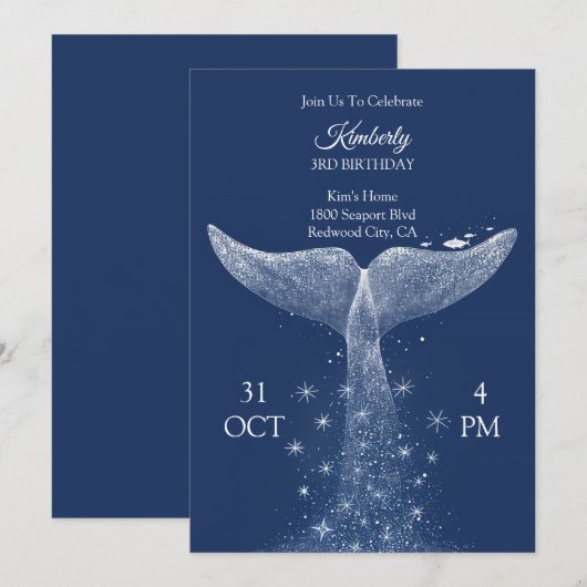 Starlit Whale’s Ascent Einladung (Vorne/Hinten)