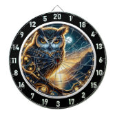 Starlit Wisdom Owl Dartboard Kunst Dartscheibe (vorne)
