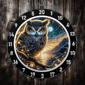 Starlit Wisdom Owl Dartboard Kunst Dartscheibe