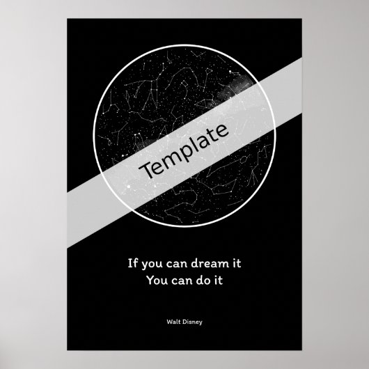 StarMap360 - A2 personalisierte Skizze Poster (Vorne)