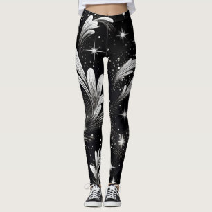 Starnächte: Weiße Sparkle und schwarze Leggings