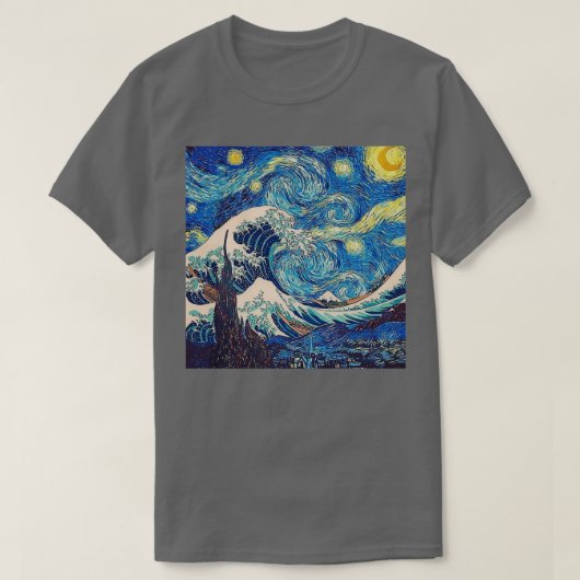 Starnight trifft Great wave T-Shirt (Design vorne)