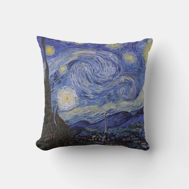 Starnight von Vincent Willem van Gogh Gemälde Kissen (Vorderseite)