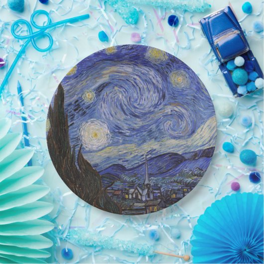 Starnight von Vincent Willem van Gogh Gemälde Pappteller (Party)