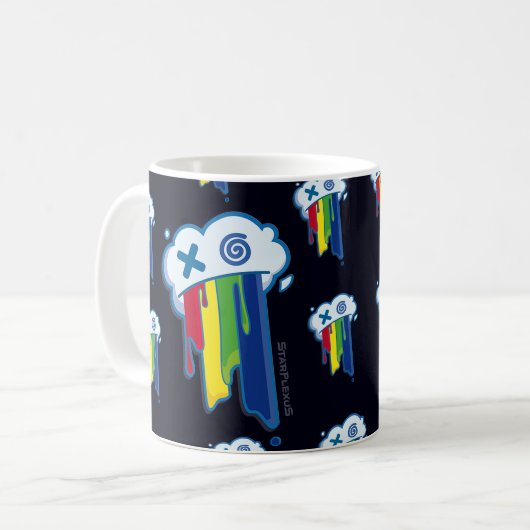 Starplexus-Ende des Regenbogens Kaffeetasse (Vorderseite Links)