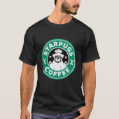 Starpugs Kaffee Funny Mops T-Shirt (Vorderseite)