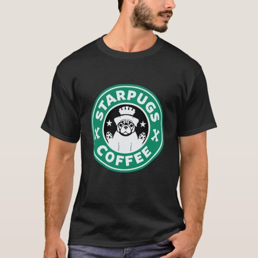 Starpugs Kaffee Funny Mops T-Shirt (Vorderseite)