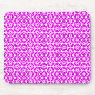 Starrad Muster - Magenta auf Weiß Mousepad