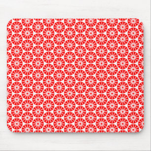 Starrad Muster - Rot auf Weiß Mousepad