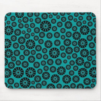 Starrad Muster - Schwarz auf Aqua 00999 Mousepad