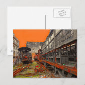 Starre alte Lokomotiven und Zugwagen Postkarte (Vorne/Hinten)