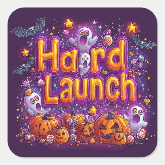 Starre Markteinführung | ExDesigner | Halloween Quadratischer Aufkleber (Vorderseite)