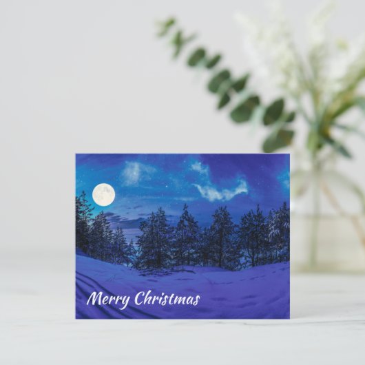 Starre Nacht mit Vollmond im Wald (Stehend Vorderseite)