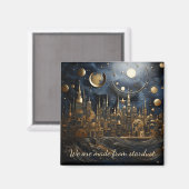 Starre Nacht über Stadtbild 2 von 8 Quadratmetern Magnet (Vorderseite/Rückseite)