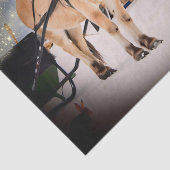 Starre Weihnachtsnacht auf dem Bauernhof mit Pferd Seidenpapier (Ausschnitt)