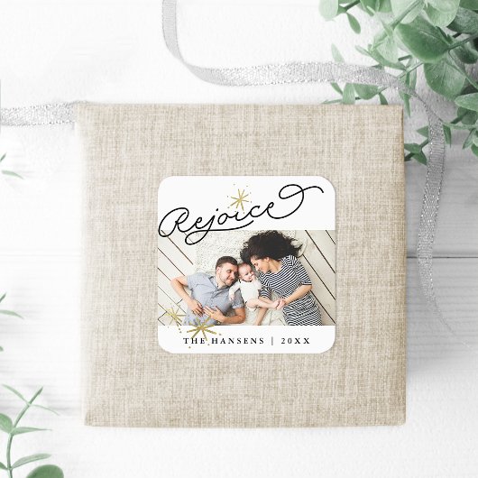 Starred Rejoice | FOTO Quadratischer Aufkleber