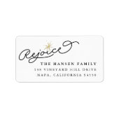 Starred Rejoice | Urlaub Oversifizierte Rücksendea Adressaufkleber (Vorne)
