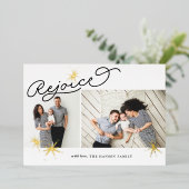 Starred Rejoice | Zwei Fotos Folien Feiertagskarte (Stehend vorne)