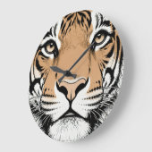 Starrender Tigergesicht, Tiger Große Wanduhr (Winkel)