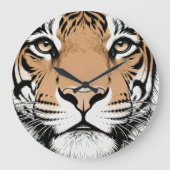 Starrender Tigergesicht, Tiger Große Wanduhr (Vorderseite)