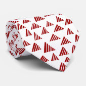 Starrer Dreiecke 250319 - Ruby Red on White Krawatte (Gerollt)