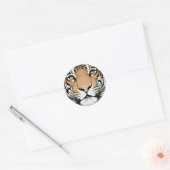 Starres Tigergesicht, Tiger Runder Aufkleber (Umschlag)