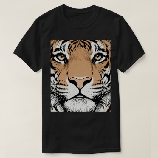 Starres Tigergesicht, Tiger T-Shirt (Design vorne)