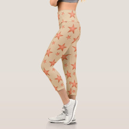 Starrmuster in Gradienten Terracotta orange Capri Leggings