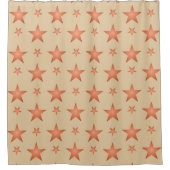 Starrmuster in Gradienten Terracotta orange Duschvorhang (Vorderseite)