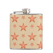 Starrmuster in Gradienten Terracotta orange Flachmann (Vorderseite)