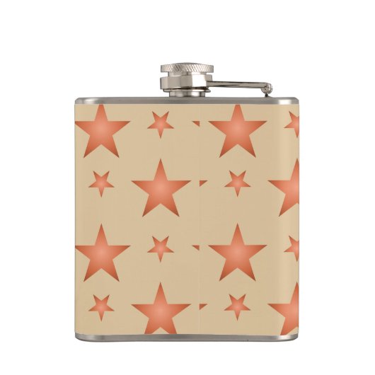 Starrmuster in Gradienten Terracotta orange Flachmann (Rückseite)