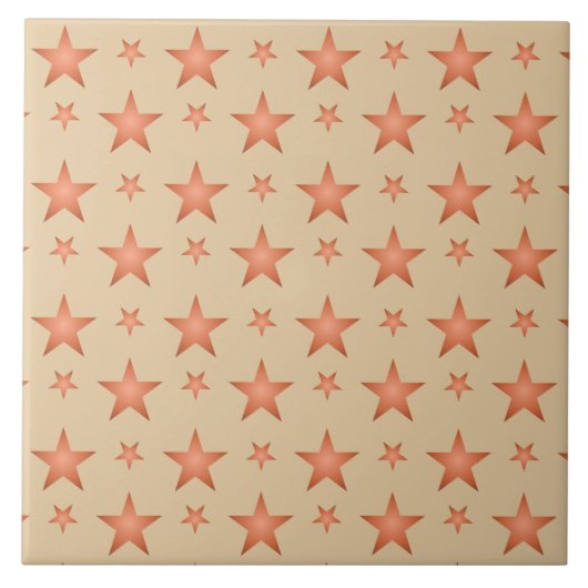 Starrmuster in Gradienten Terracotta orange Fliese (Vorderseite)