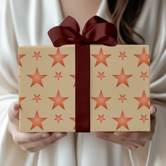 Starrmuster in Gradienten Terracotta orange Geschenkpapier