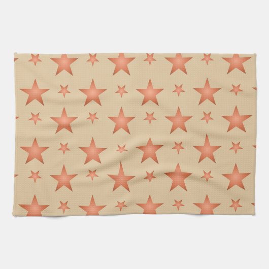 Starrmuster in Gradienten Terracotta orange Geschirrtuch (Horizontal)