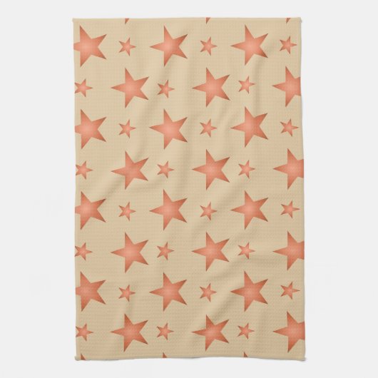 Starrmuster in Gradienten Terracotta orange Geschirrtuch (Vertikal)
