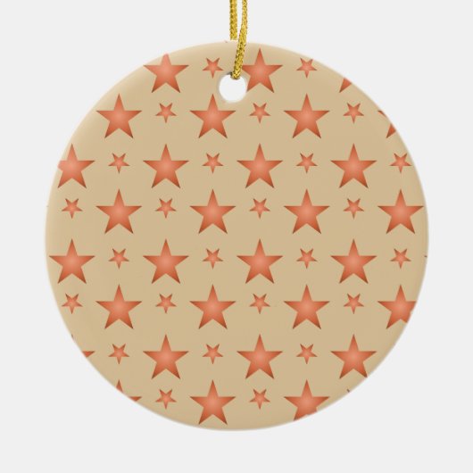 Starrmuster in Gradienten Terracotta orange Keramik Ornament (Vorne)