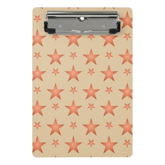 Starrmuster in Gradienten Terracotta orange Mini Klemmbrett (Vorderseite)