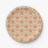 Starrmuster in Gradienten Terracotta orange Pappteller (Vorderseite)