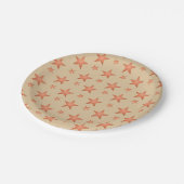 Starrmuster in Gradienten Terracotta orange Pappteller (Schrägansicht)