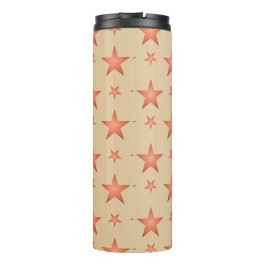Starrmuster in Gradienten Terracotta orange Thermosbecher (Rückseite)