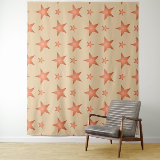 Starrmuster in Gradienten Terracotta orange Wandteppich (Beispiel)
