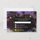 Starry Abend Forest Lila Wedding RSVP (Vorderseite)