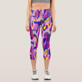 Starry Abstrakt in Purples Capri Leggings (Vorderseite)