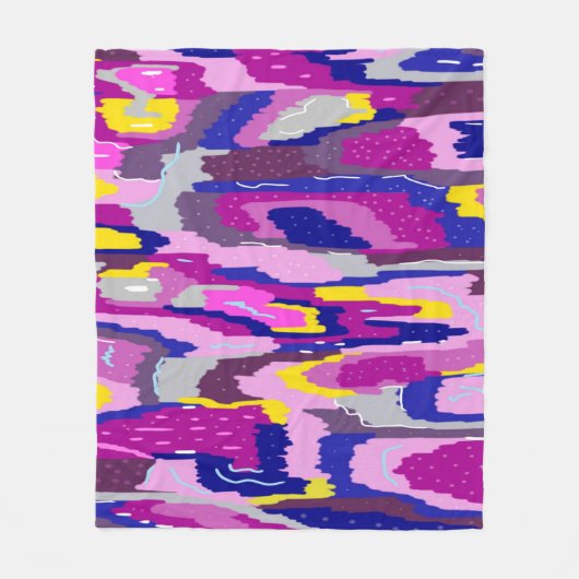 Starry Abstrakt in Purples und Blues Fleecedecke (Vorderseite)