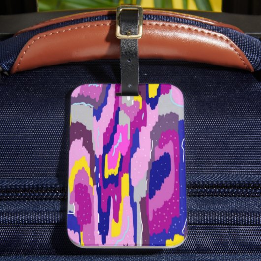 Starry Abstrakt in Purples und Blues Gepäckanhänger (Vorderseite Insitu 2)