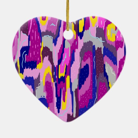 Starry Abstrakt in Purples und Blues Keramik Ornament (Hinten)