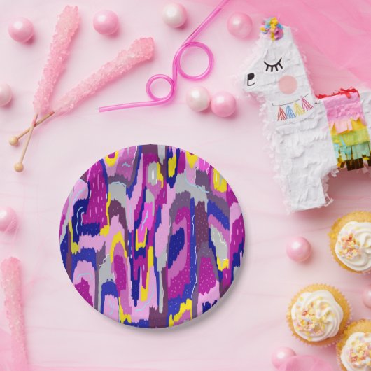 Starry Abstrakt in Purples und Blues Pappteller (Party)